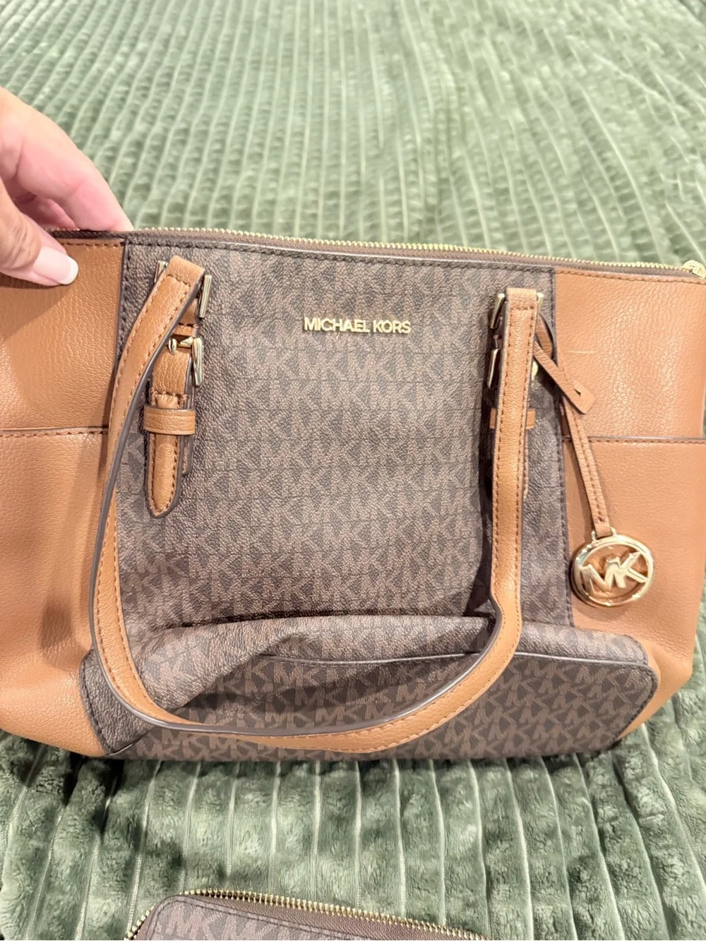 Michael Kors Brown and Tan Signature MK Tote